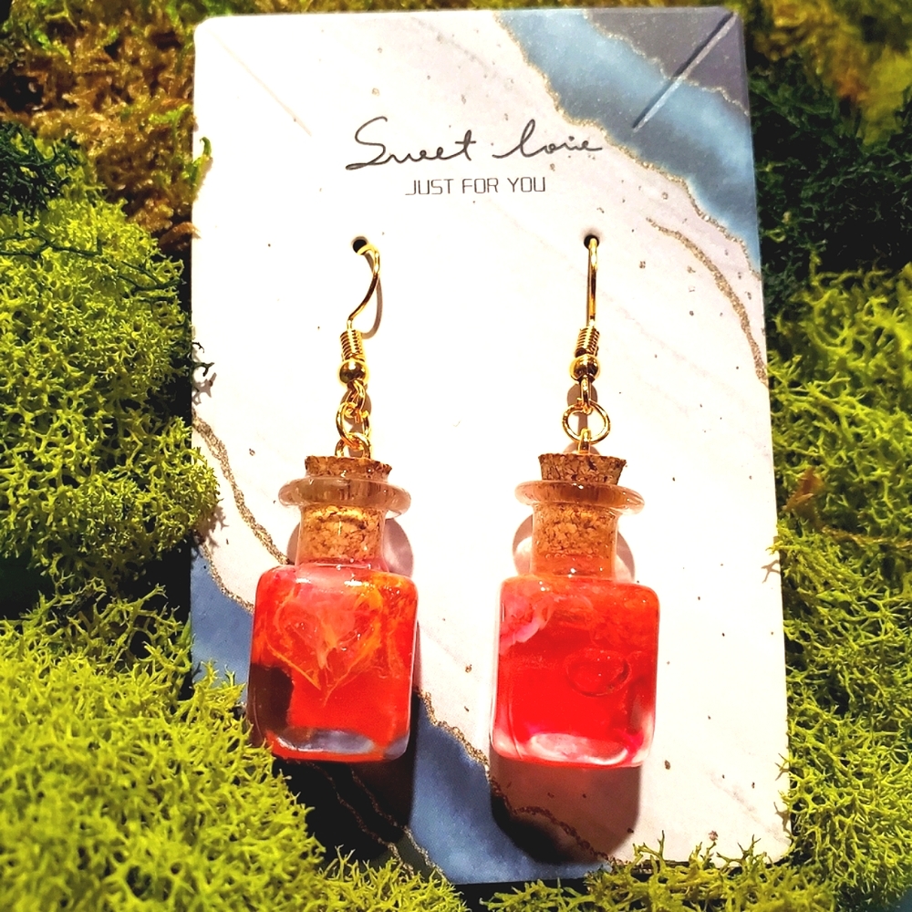 Abstract color jar earrings